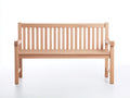 Bancos de jardín de madera maciza 145x60x90 cm - madera natural - respaldo de listones con reposabrazos estilo clásico