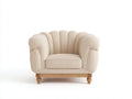 Sillón tapizado 105x95x88 cm - beige - diseño clásico con respaldo envolvente