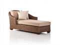 Tumbonas 175 x 78 x 82 cm - Marrón y beige - Tumbona de ratán con respaldo envolvente y superficie acolchada