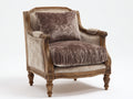 Sillones de una plaza de terciopelo y madera 85x80x90 cm - beige-marrón - diseño clásico para salón