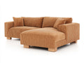 Sofás de esquina de pana 250x160x80 cm - marrón camel - diseño moderno y acogedor