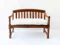 Bancos de jardín de madera maciza 130x60x90 cm - marrón oscuro y crema - respaldo de listones con asiento acolchado estilo clásico