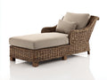 Tumbonas de ratán de exterior con cojín acolchado 200x75x85 cm - marrón natural-beige - diseño elegante para jardín