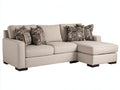 Sofás de esquina tapizados 255x165x90 cm - Beige - Chaise longue integrada - Diseño contemporáneo