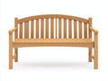Bancos de jardín de madera 150 x 60 x 90 cm - madera natural - banco de 3 plazas con respaldo curvo de listones y reposabrazos