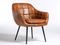 Sillones de una plaza de cuero sintético 80x75x85 cm - marrón - diseño moderno para salón