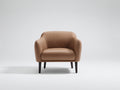 Sillón tapizado en cuero sintético 75x70x80 cm - marrón claro - diseño moderno para salón