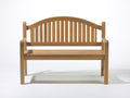 Bancos de jardín de madera 150 x 60 x 92 cm - madera natural - banco de 3 plazas con respaldo curvo de listones y reposabrazos