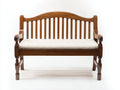Bancos de jardín 125 x 60 x 92 cm - Marrón y blanco crema - Banco de 2 plazas con respaldo arqueado y asiento acolchado
