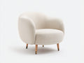 Sillones tapizados 82 x 80 x 76 cm - beige claro y madera natural - sillón individual con respaldo curvo y diseño moderno