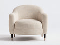 Sillones 80 x 76 x 78 cm - Beige claro - Sillón tapizado con respaldo curvo y reposabrazos integrados